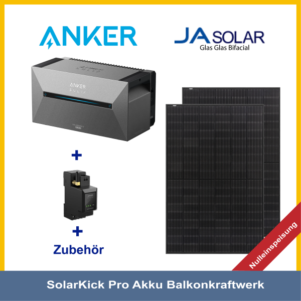 SolarKick Pro Akku Balkonkraftwerk 1600 - 800 zur Nulleinspeisung